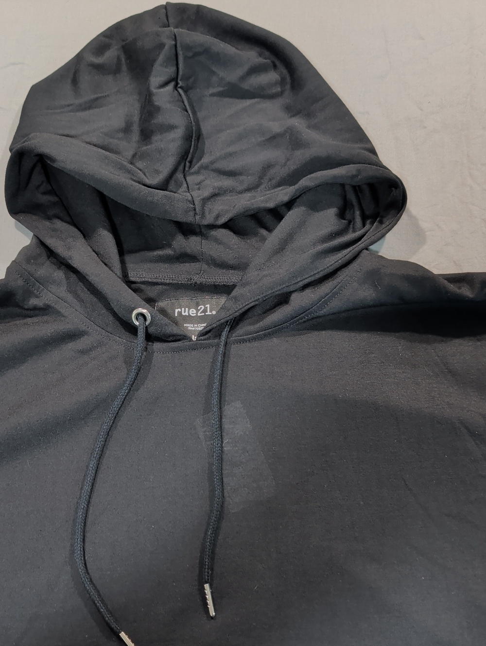 rue21 Black Hooded Pullover with Drawstrings